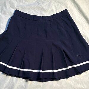 Vintage Wimbledon Navy Pleated Tennis Skirt w/ White Trim Size 10 Tennis Croquet